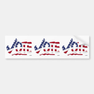 Check Mark VOTE with US Flag Bumper Sticker