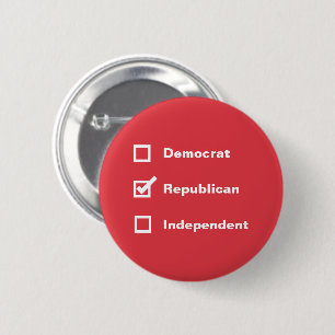 Check Mark Voter Democrat Republican Independent 6 Cm Round Badge