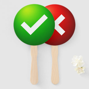 Check Mark X Mark Quiz Game Paddle Sign Hand Fan