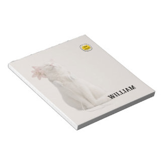 CHECK MEO White Cat with Headphones – Personalized Notepad