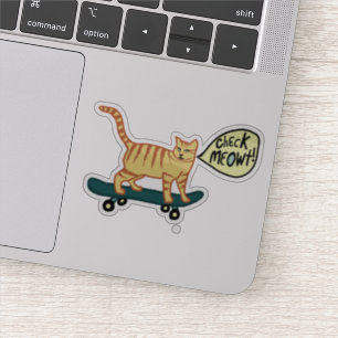 CHECK MEOWT! Cute Skateboarding Tabby Cat