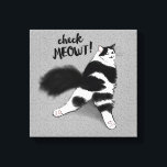 Check Meowt! Funny Black and White Cat Sploot Canvas Print<br><div class="desc">Black and White Tuxedo Cat,  Check Meowt! Funny cat in sploot position. This canvas print makes a great gift for cat people. Check out Jenn’s Doodle World for even more pet lover designs.</div>