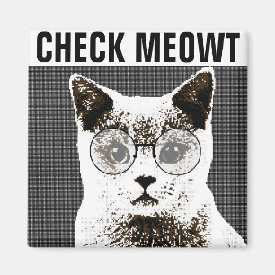 Check Meowt, Funny Cat FRIDGE MAGNETS