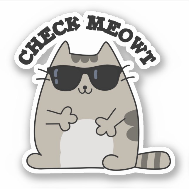 Check Meowt Funny Cool Cat Pun  (Front)