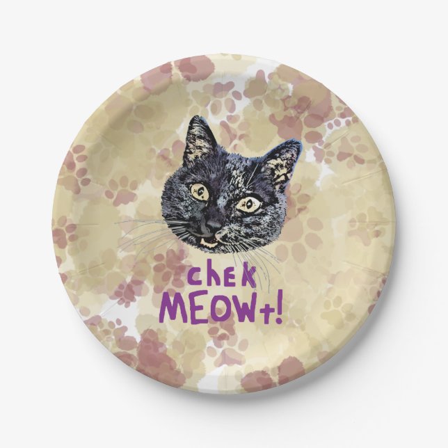 Check MEOWt Paper Plate (Front)