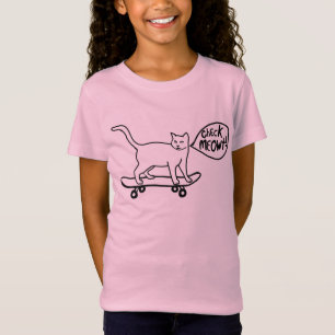Check Meowt Punny Skateboarding Cat T-Shirt