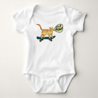 Check Meowt Punny Skateboarding Tabby Cat