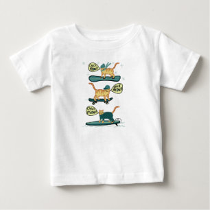 Check Meowt! Skateboard Surf Snowboard Tabby Cat Baby T-Shirt
