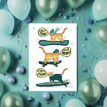 Check Meowt! Skateboard Surfer Snowboard Cat Card<br><div class="desc">CHECK MEOWT! Have you ever seen a skateboarding cat? Maybe a snowboarding cat? Or even a surfing cat?
 Check out this funny cat card and check my shop for more matching items like mugs,  stickers and more. And of course more cat stuff too.</div>