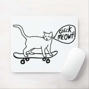 CHECK MEOWT Skateboarding Cat Mouse Mat