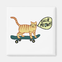 Check Meowt! Skateboarding Tabby Cat