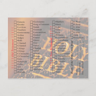 Check off List for Reading Bible Postcard