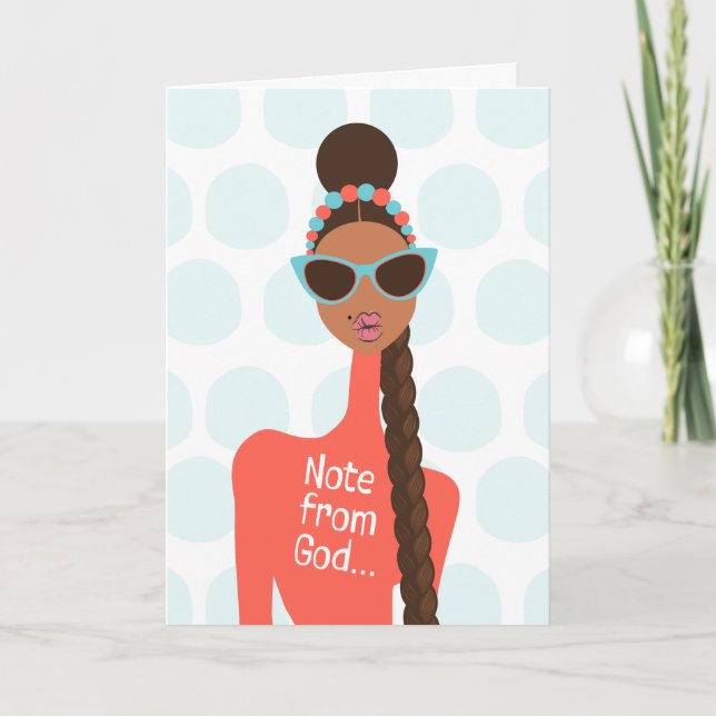 Check on your strong friends - Note from God Thank You Card (Front)
