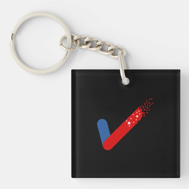 Check Out America First July 4th Key Ring (Front)