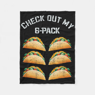 Check Out My 6-pack Taco Gym Humour Tee Funny Body Fleece Blanket