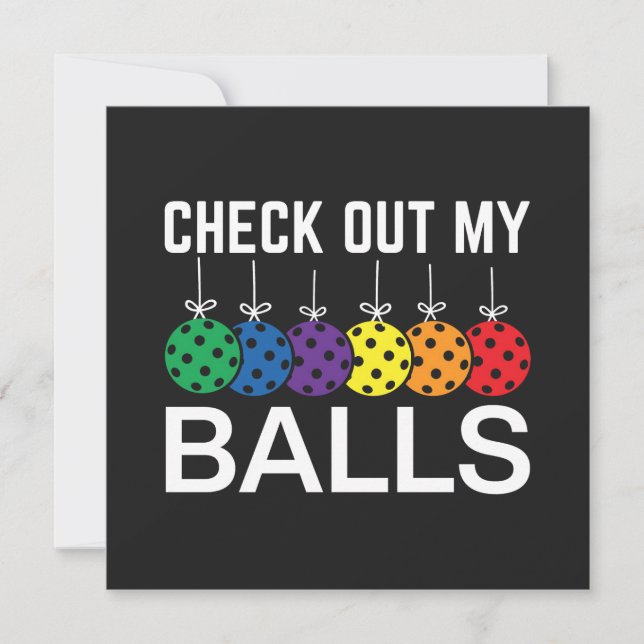 Check Out My Balls  Holiday Card (Front)