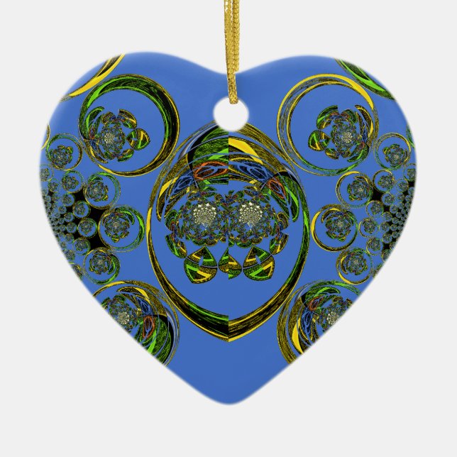 Check out my blue curves ceramic tree decoration (Front)