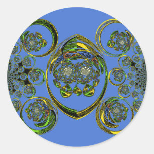 Check out my blue curves classic round sticker