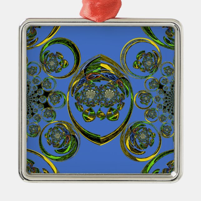 Check out my blue curves metal tree decoration (Front)