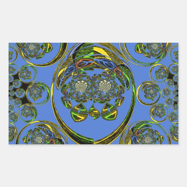 Check out my blue curves rectangular sticker (Front)