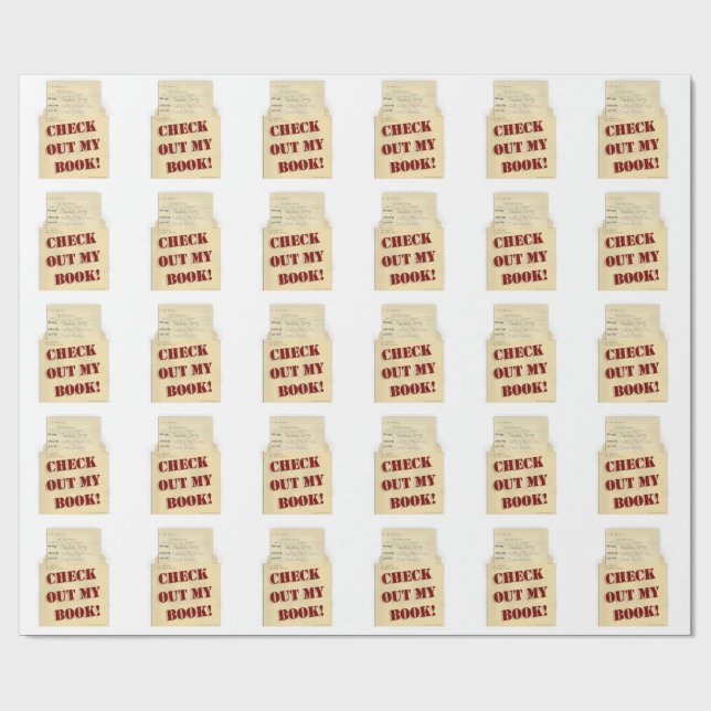 Check Out My Book Author Logo Wrapping Paper (Flat)