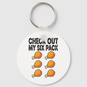 Check Out My Fried Chicken Six Pack  Key Ring