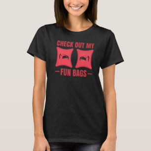 Check Out My Funbags Women's Cornhole Sack Toss T-Shirt