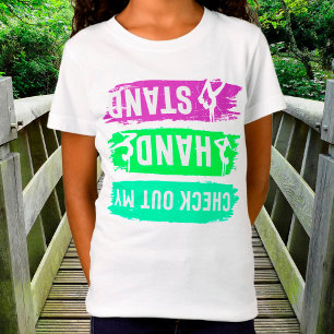 Check Out My Handstand Green Purple T-Shirt
