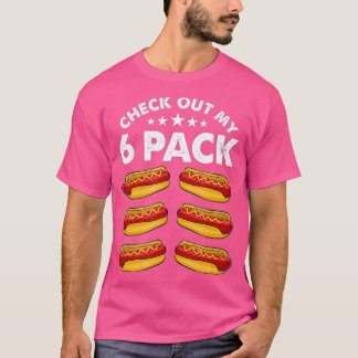 Check Out My Si Pack Funny Hot Dog T-Shirt