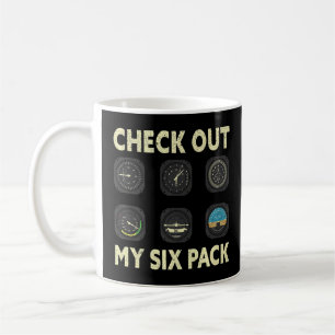 Check Out My Six Pack Aeroplane Pilot  Coffee Mug