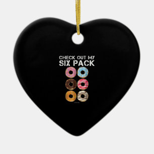 Check Out My Six Pack Doughnut - Funny Gym Ceramic Tree Decoration