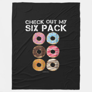 Check Out My Six Pack Doughnut - Funny Gym Fleece Blanket