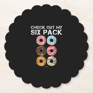 Check Out My Six Pack Doughnut  - Funny Gym Paper Coaster