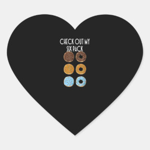 Check Out My Six Pack Doughnut Gym Heart Sticker