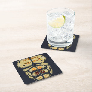 Check Out My Six Pack-  Doughnuts Workout Abs Gori Square Paper Coaster