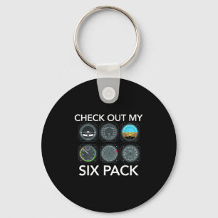 Check Out My Six Pack Funny Aviation Lot Flying Xm Key Ring