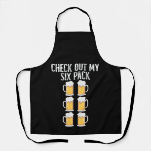 Check Out My Six Pack Funny Beers Gym Lover Apron