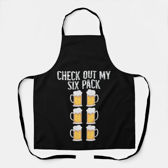 Check Out My Six Pack Funny Beers Gym Lover Apron (Front)