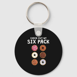Check Out My Six Pack Funny Doughnut Fitness Key Ring