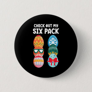 Check Out My Six Pack Funny Easter Egg Abs Workout 6 Cm Round Badge