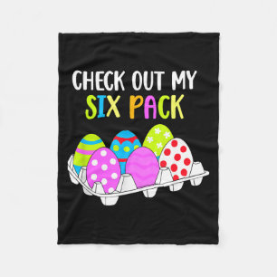 Check Out My Six Pack Funny Easter Egg Abs Workout Fleece Blanket