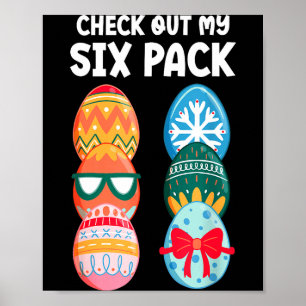 Check Out My Six Pack Funny Easter Egg Abs Workout Poster