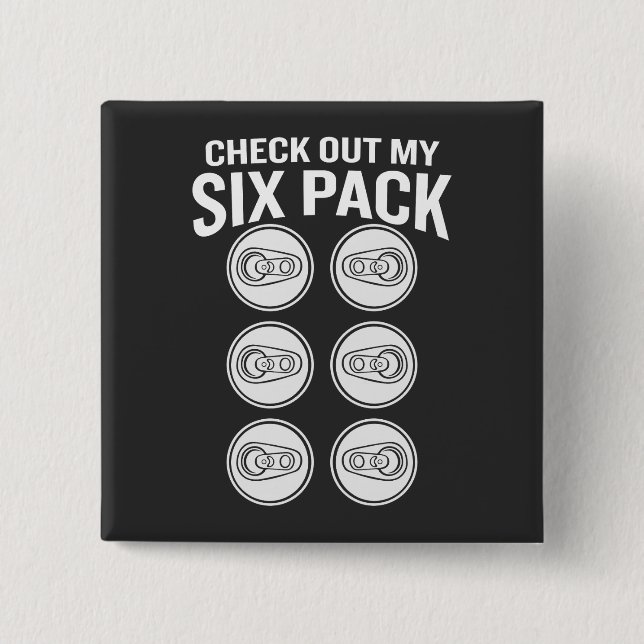 Check Out My Six Pack Funny Fitness  15 Cm Square Badge (Front)