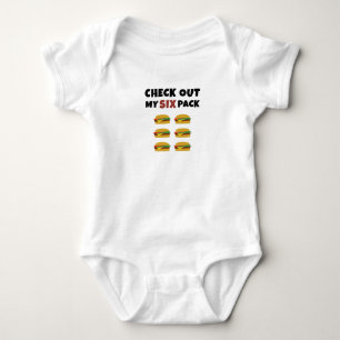 Check Out My Six Pack.. of Burgers Baby Bodysuit