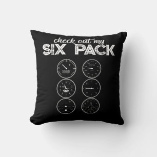 Check Out My Six Pack Pilot Aviation Funny Gym Fit Cushion