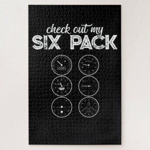 Check Out My Six Pack Pilot Aviation Funny Gym Fit Jigsaw Puzzle