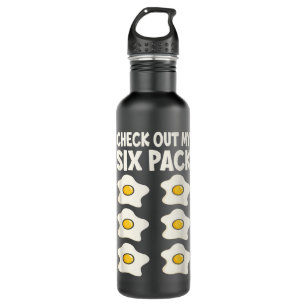 Check Out My Six Pack Shirt Funny Eggs Lover 710 Ml Water Bottle