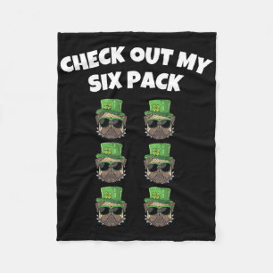 Check Out My Six Pack St Patricks Day Gym Dog Sham Fleece Blanket