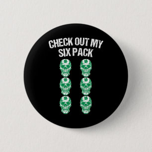 Check Out My Six Pack St Patricks Day Skull Shamro 6 Cm Round Badge