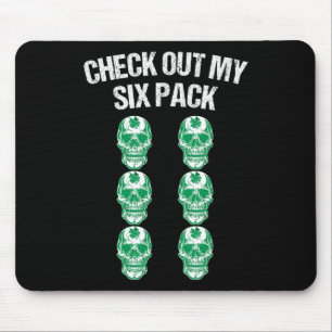 Check Out My Six Pack St Patricks Day Skull Shamro Mouse Mat